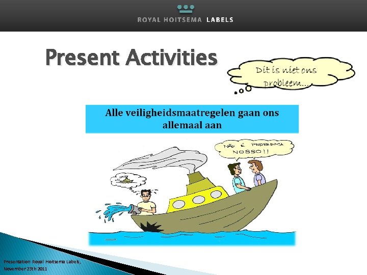 Present Activities Presentation Royal Hoitsema Labels, November 23 th 2011 