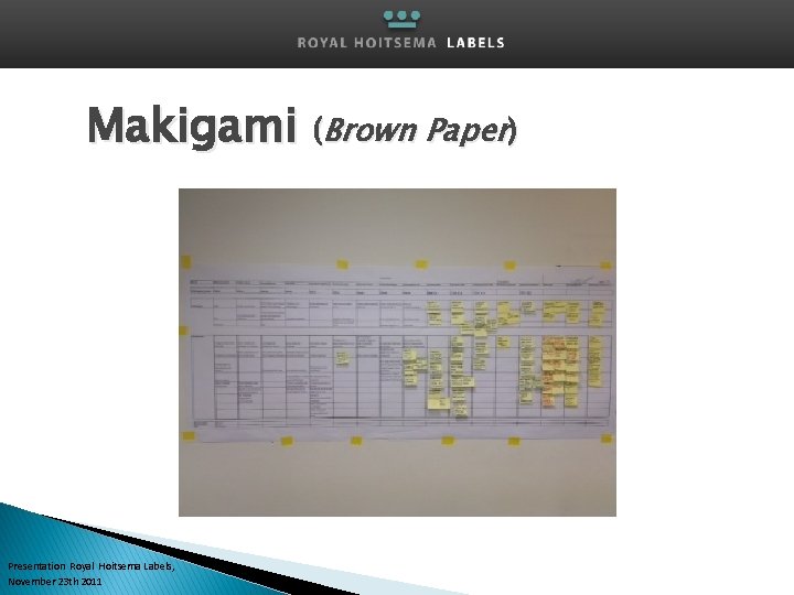 Makigami (Brown Paper) Presentation Royal Hoitsema Labels, November 23 th 2011 