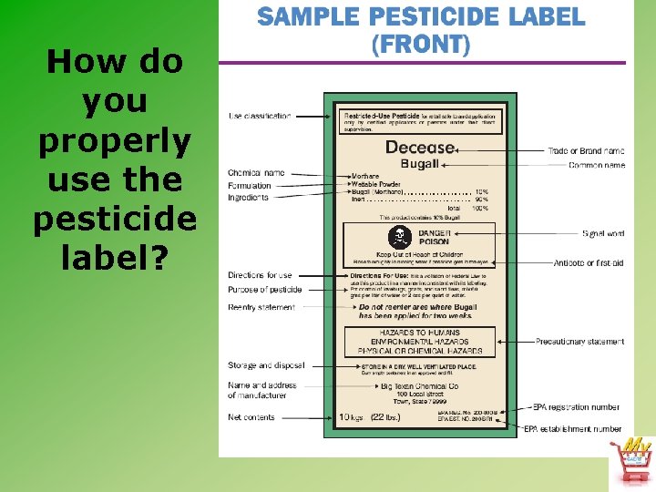 How do you properly use the pesticide label? 
