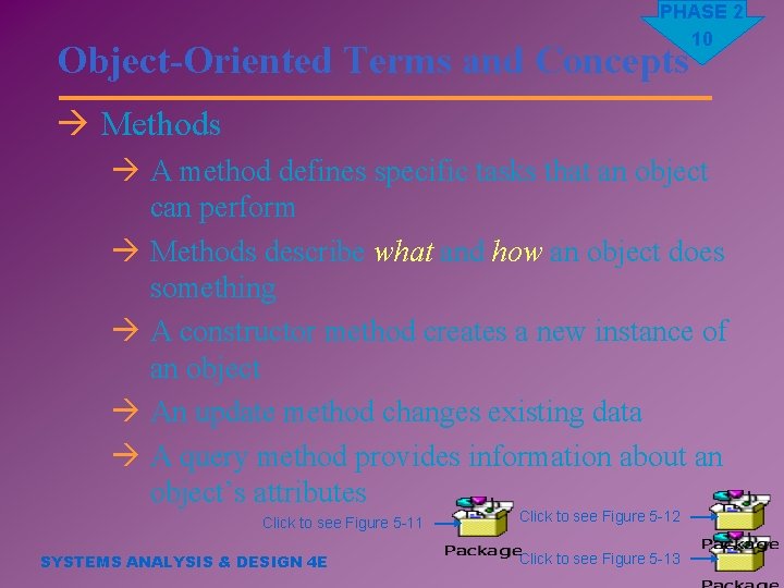 PHASE 2 10 Object-Oriented Terms and Concepts à Methods à A method defines specific