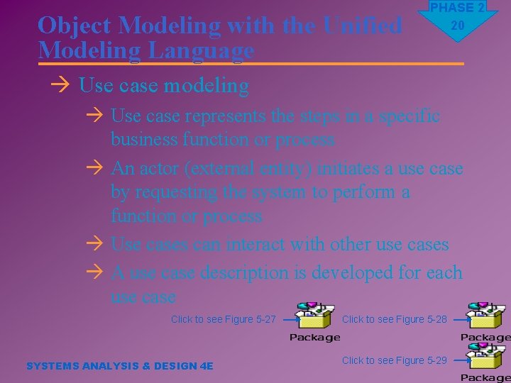 Object Modeling with the Unified Modeling Language PHASE 2 20 à Use case modeling