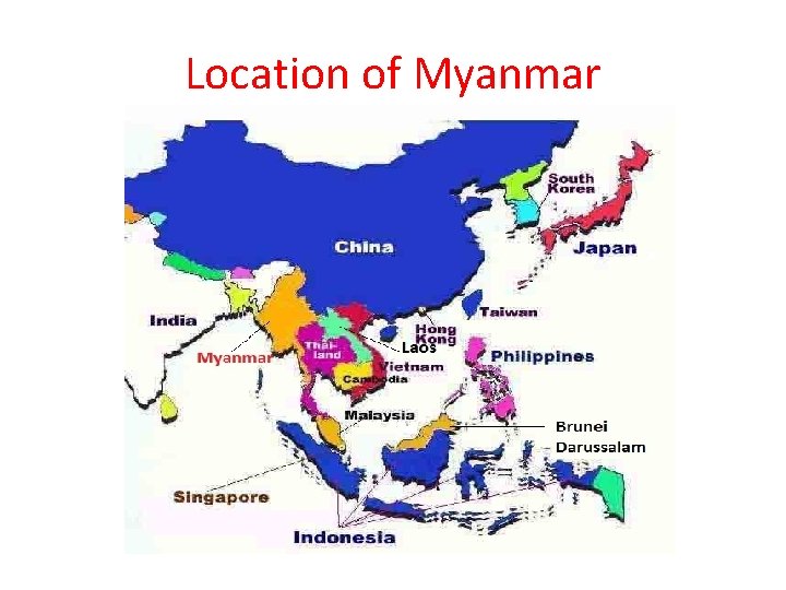 Location of Myanmar 