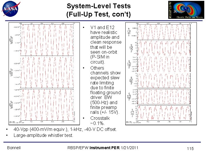 System-Level Tests (Full-Up Test, con’t) • • • V 1 and E 12 have