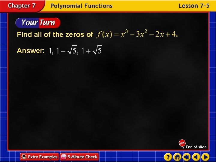 Find all of the zeros of Answer: 