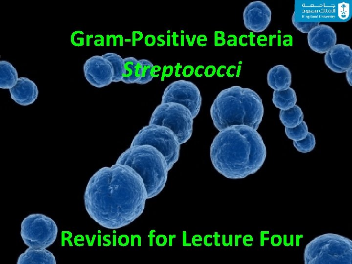 Gram-Positive Bacteria Streptococci Revision for Lecture Four 