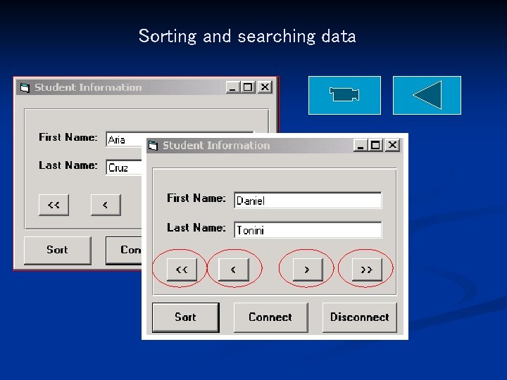 Sorting and searching data 