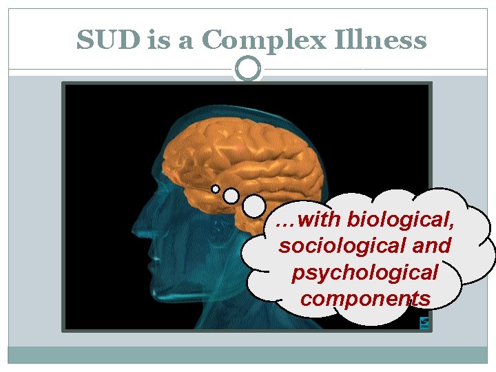 SUD is a Complex Illness …with biological, sociological and psychological components 