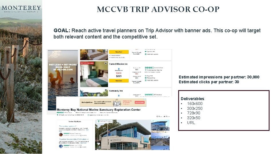 MCCVB TRIP ADVISOR CO-OP GOAL: Reach active travel planners on Trip Advisor with banner