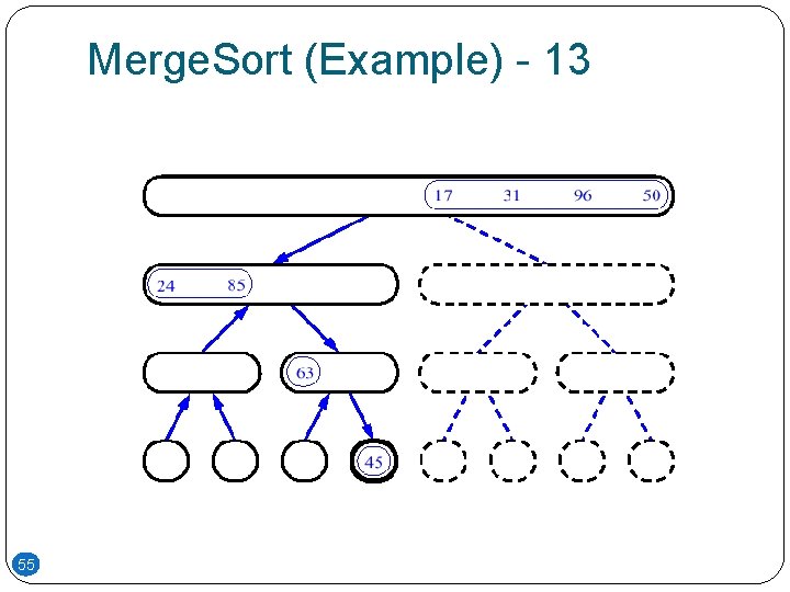 Merge. Sort (Example) - 13 55 Merge. Sort (Example) - 13 55