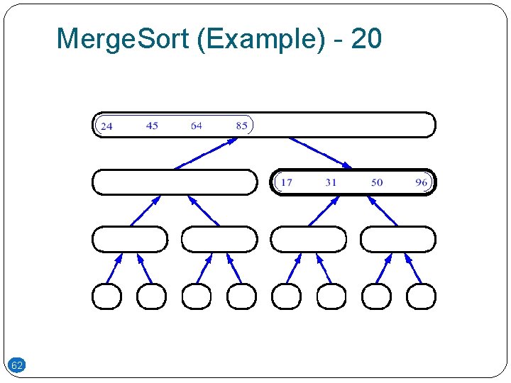 Merge. Sort (Example) - 20 62 Merge. Sort (Example) - 20 62
