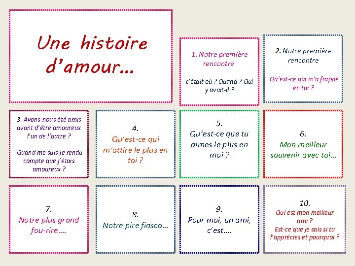 Une histoire d’amour…! 3. Avons-nous été amis avant d’être amoureux l’un de l’autre ?