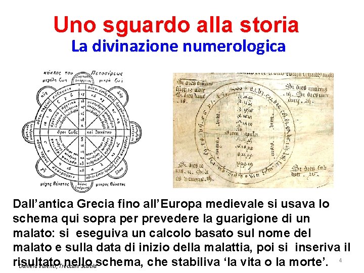 Uno sguardo alla storia La divinazione numerologica Dall’antica Grecia fino all’Europa medievale si usava