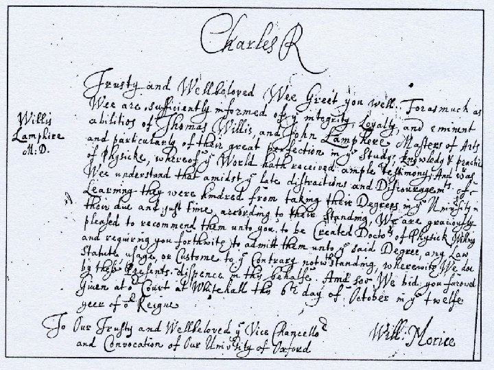 Trevor Hughes 1991 Chronology of Willis’s Life - 2 • 1646 Sir Thomas Glenham