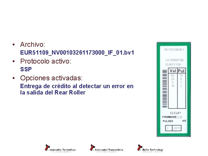 Configuración UNIDESA NV 10 USB • Archivo: EUR 51109_NV 00103261173000_IF_01. bv 1 • Protocolo