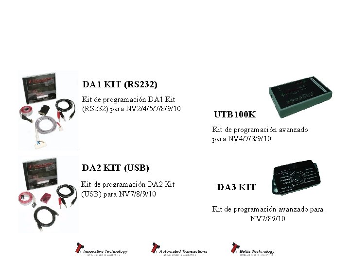 Sistemas de programación DA 1 KIT (RS 232) Kit de programación DA 1 Kit