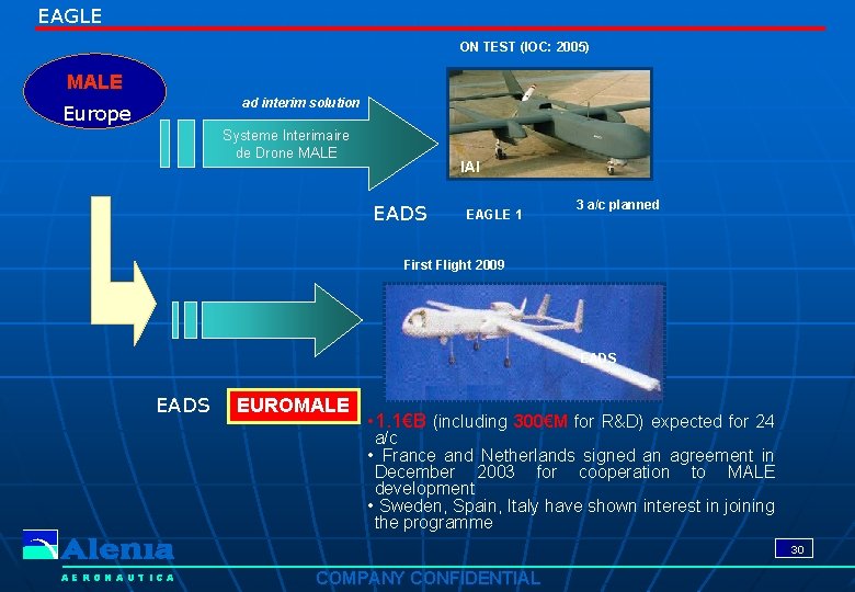 EAGLE ON TEST (IOC: 2005) MALE ad interim solution Europe Systeme Interimaire de Drone