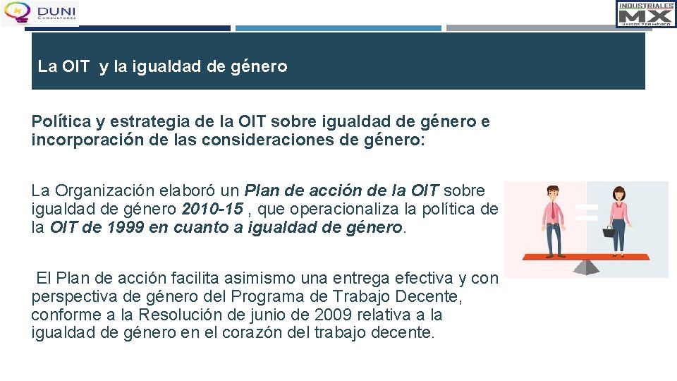 La OIT y la igualdad de género Política y estrategia de la OIT sobre