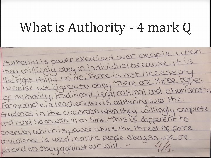 What is Authority - 4 mark Q 