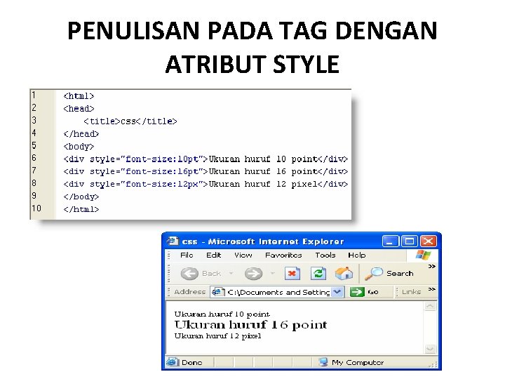 PENULISAN PADA TAG DENGAN ATRIBUT STYLE 