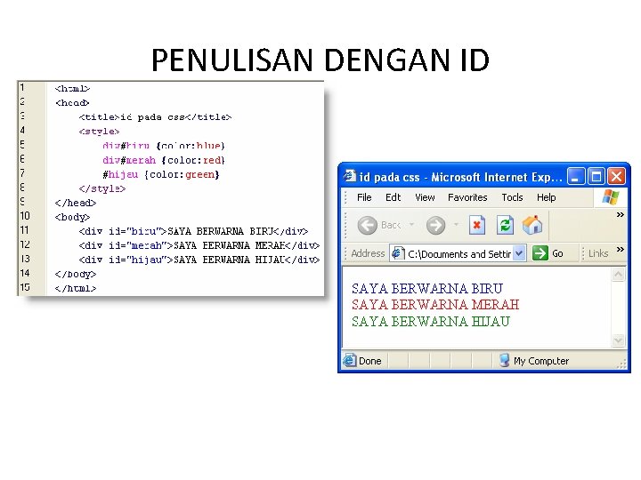PENULISAN DENGAN ID 