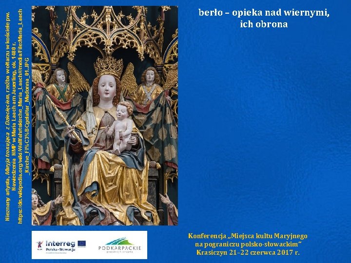 Nieznany artysta, Maryja tronująca z Dziecięciem, rzeźba w ołtarzu w kościele pw. Nawiedzenia NMP