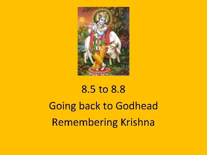 8. 5 to 8. 8 Going back to Godhead Remembering Krishna 