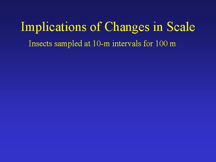 Implications of Changes in Scale Insects sampled at 10 -m intervals for 100 m