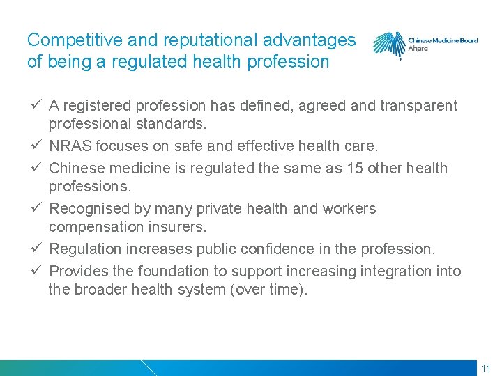 RMIT Classification: Trusted Competitive and reputational advantages of being a regulated health profession ü