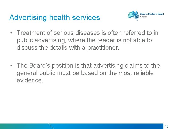 RMIT Classification: Trusted Advertising health services • Treatment of serious diseases is often referred