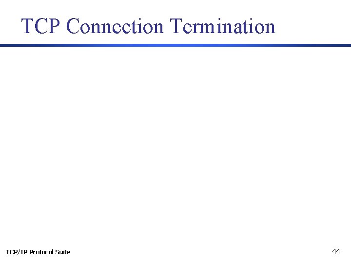 TCP Connection Termination TCP/IP Protocol Suite 44 