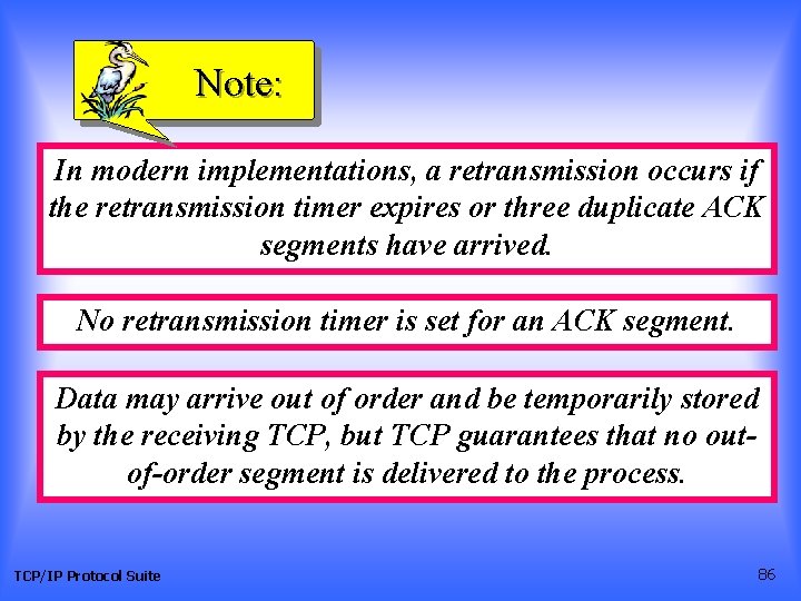 Note: In modern implementations, a retransmission occurs if the retransmission timer expires or three