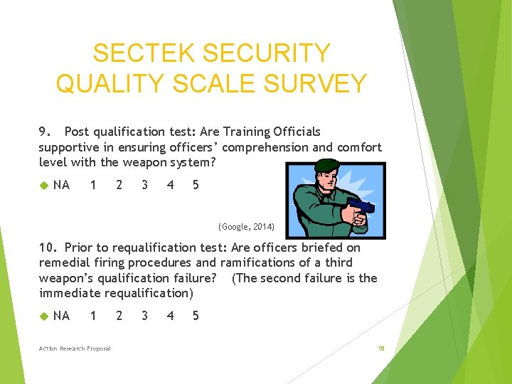 SECTEK SECURITY QUALITY SCALE SURVEY 9. Post qualification test: Are Training Officials supportive in