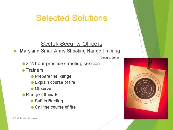 Selected Solutions Sectek Security Officers Maryland Small Arms Shooting Range Training (Google, 2014) 2