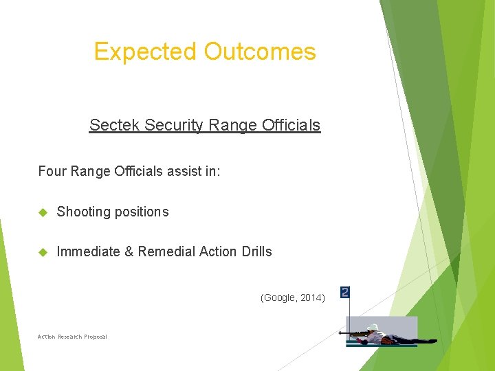 Expected Outcomes Sectek Security Range Officials Four Range Officials assist in: Shooting positions Immediate