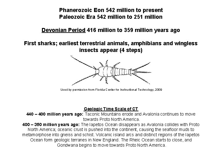 Phanerozoic Eon 542 million to present Paleozoic Era 542 million to 251 million Devonian