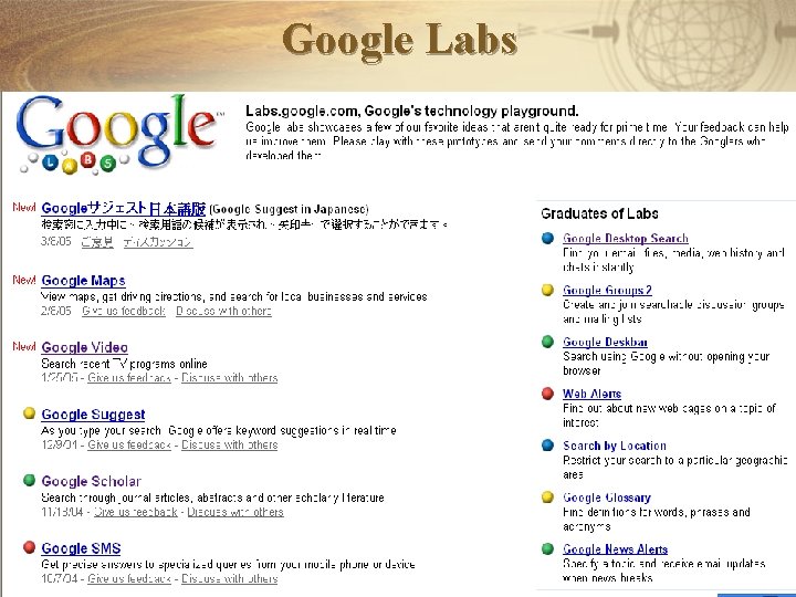 Google Labs March 25, 2005 Copyright 2005 Pao-Nuan Hsieh. All rights reserved. 