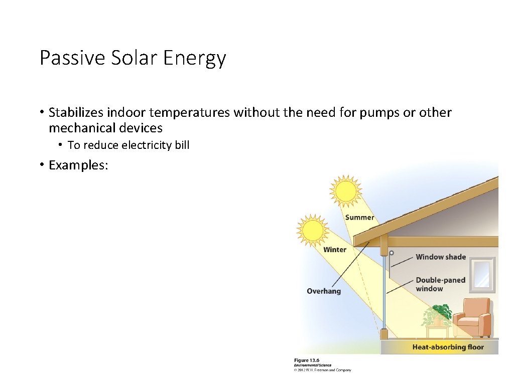 Passive Solar Energy • Stabilizes indoor temperatures without the need for pumps or other