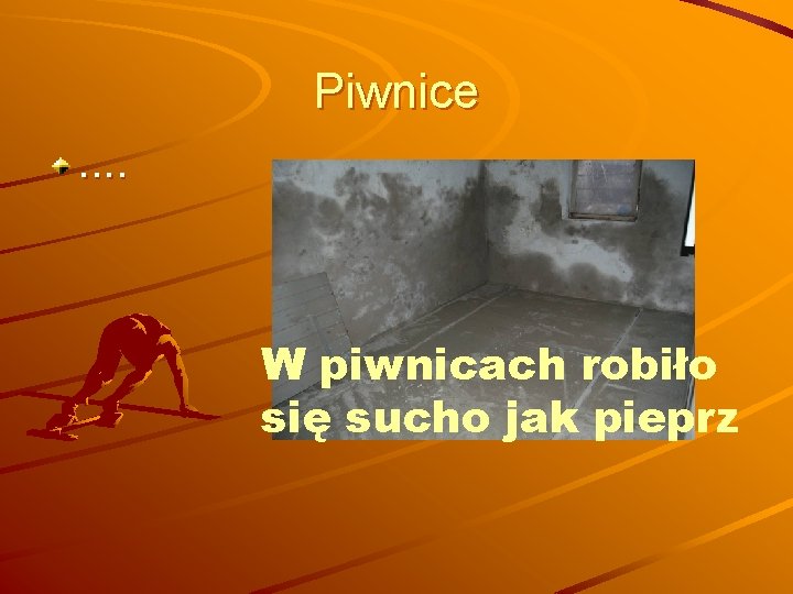 Piwnice. . W piwnicach robiło się sucho jak pieprz 