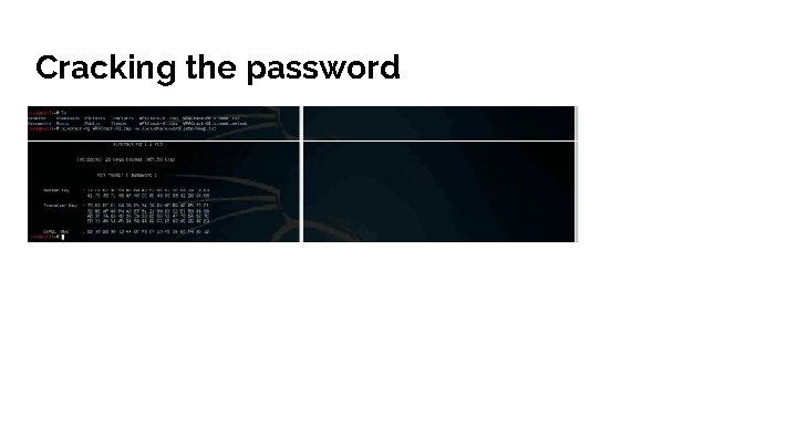 Cracking the password 