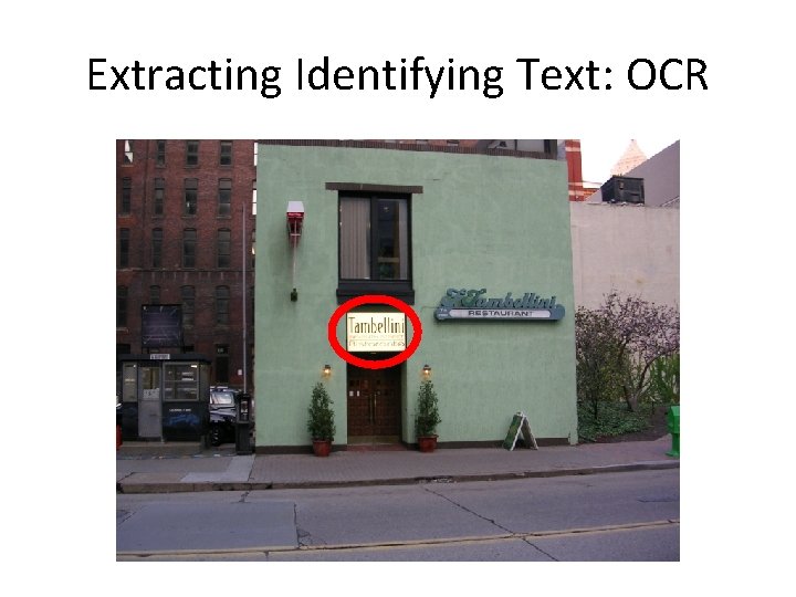 Extracting Identifying Text: OCR 