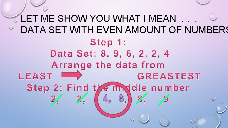 LET ME SHOW YOU WHAT I MEAN. . . DATA SET WITH EVEN AMOUNT