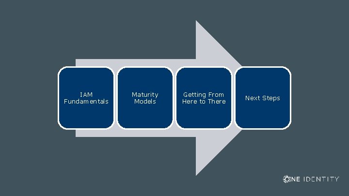 IAM Fundamentals Maturity Models Getting From Here to There Next Steps 