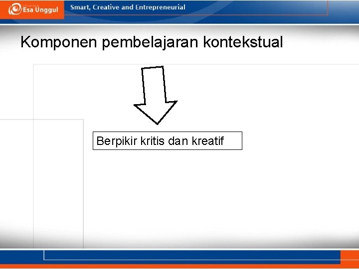 Komponen pembelajaran kontekstual Berpikir kritis dan kreatif 