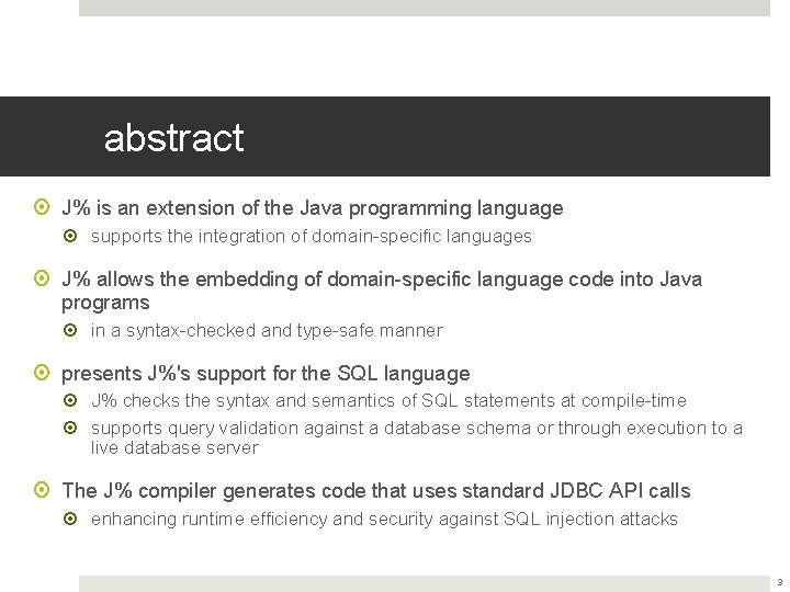 abstract J% is an extension of the Java programming language supports the integration of abstract J% is an extension of the Java programming language supports the integration of