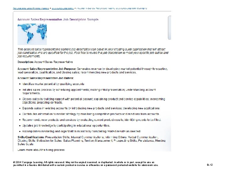 © 2014 Cengage Learning. All rights reserved. May not be copied, scanned, or duplicated,