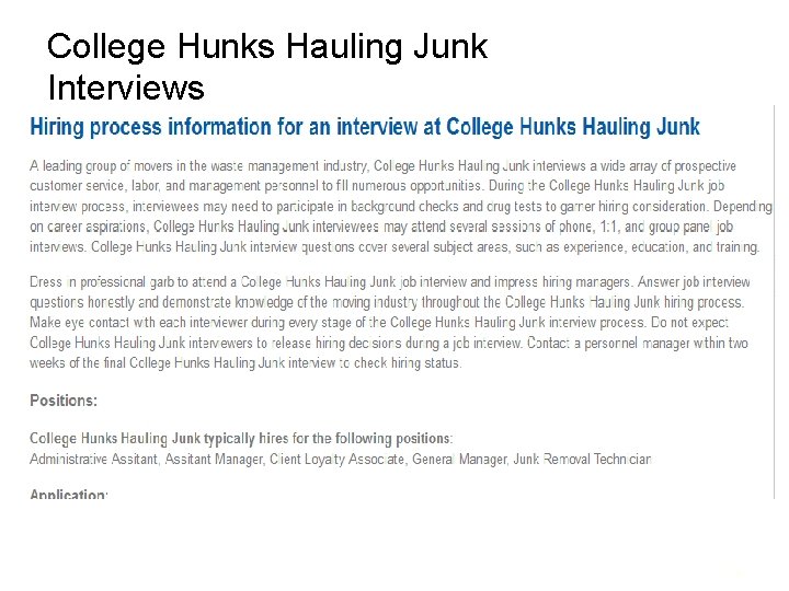 College Hunks Hauling Junk Interviews 7 -20 