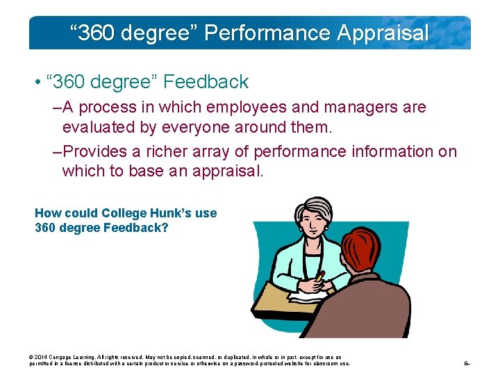 “ 360 degree” Performance Appraisal • “ 360 degree” Feedback – A process in