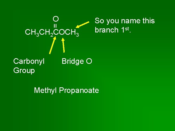 = O CH 3 CH 2 COCH 3 Carbonyl Group So you name this