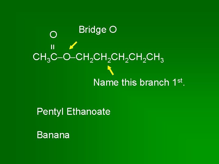 = O Bridge O CH 3 C O CH 2 CH 2 CH 3