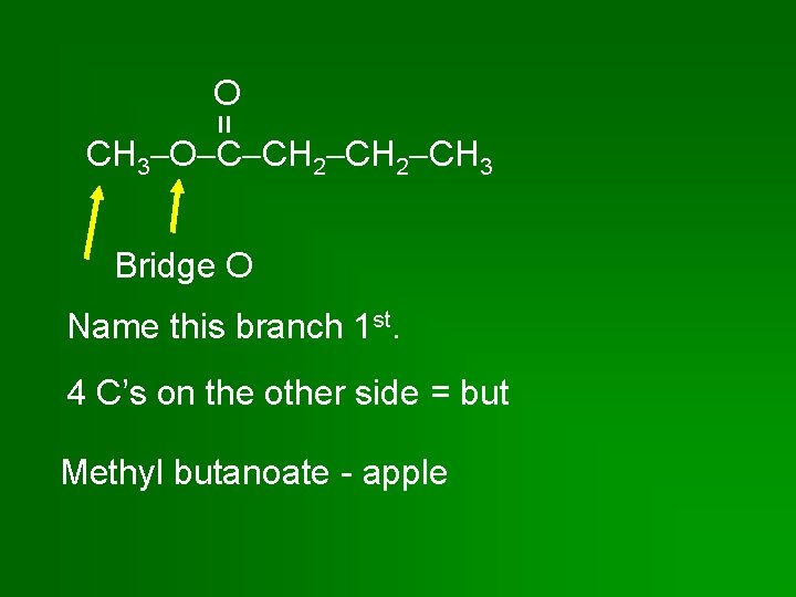 = O CH 3 O C CH 2 CH 3 Bridge O Name this